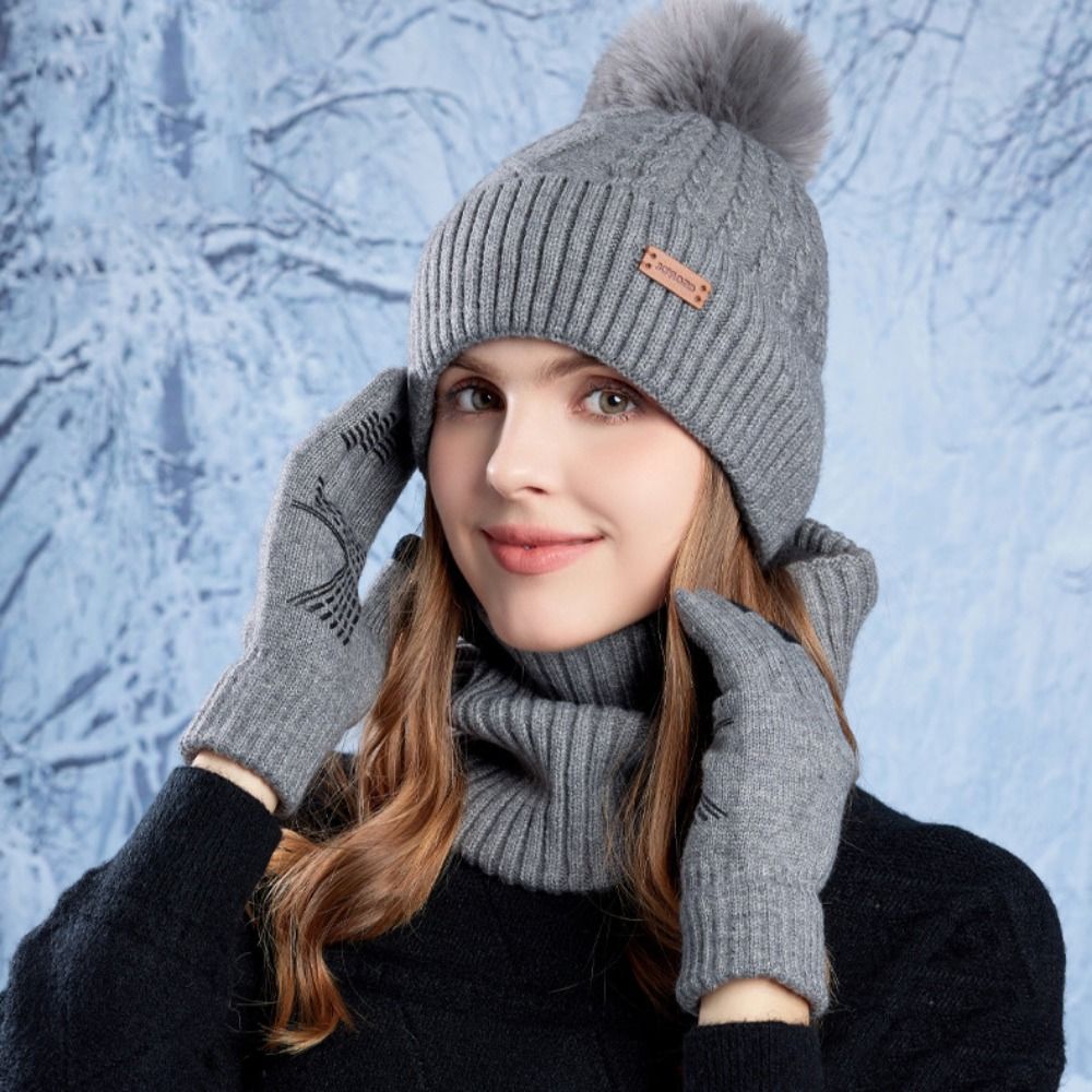 3pcs Hiking Solid Color Hat Sc – обзор и цена Wool Glove Lined