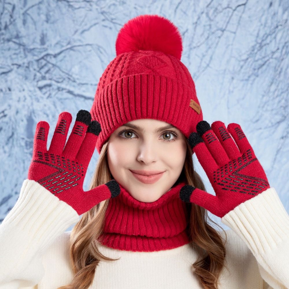 3pcs Hiking Solid Color Hat Sc – обзор и цена Wool Glove Lined