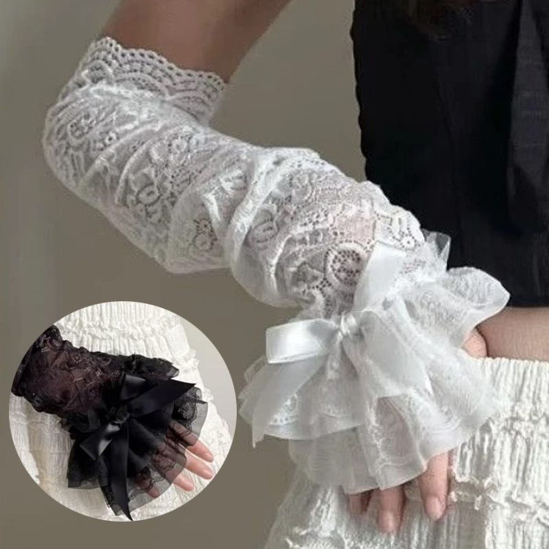Hollow Out Lace Long Arm Sleev – обзор и цена Fingerless Glove Knit