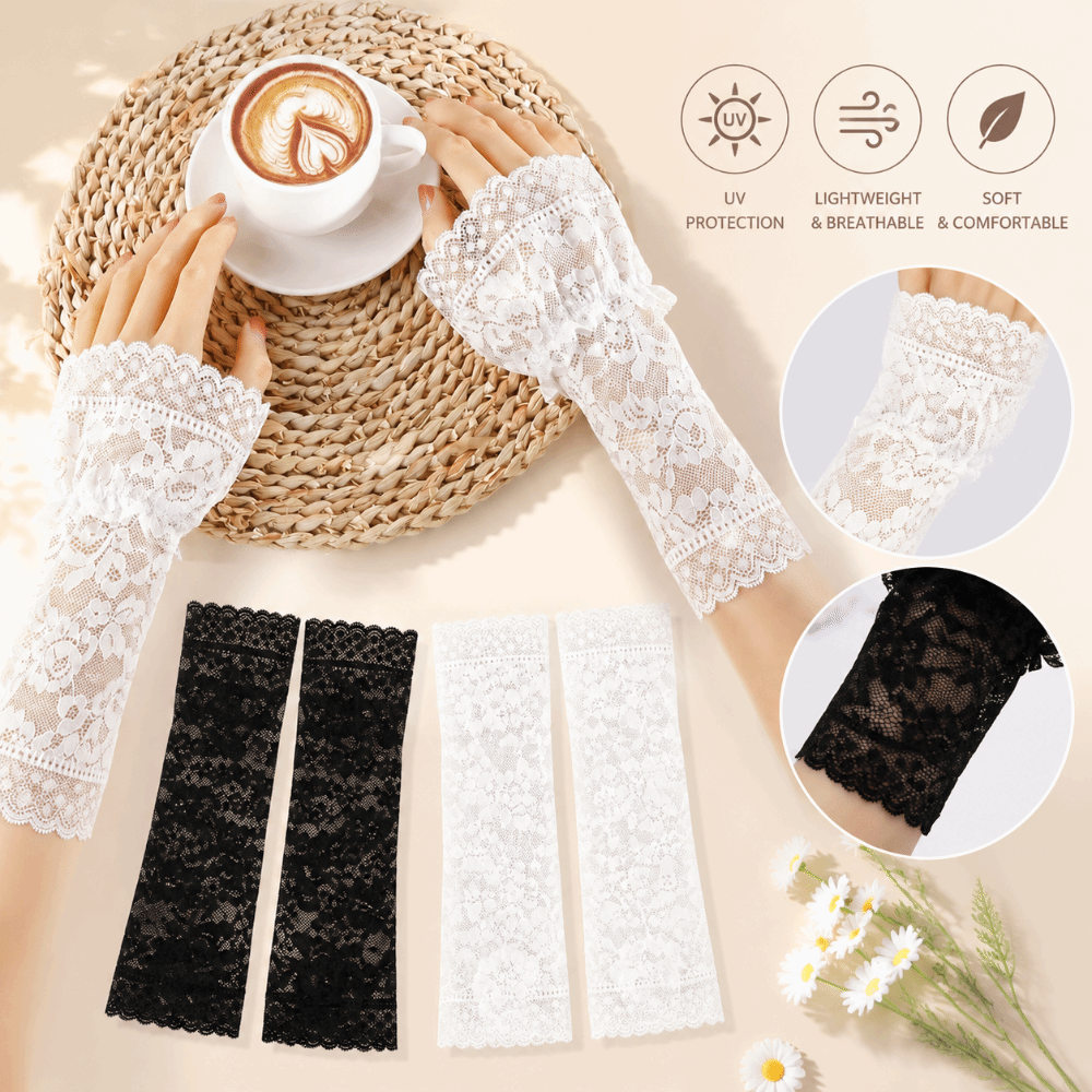 Lace Ruffles Pleated Detachabl – обзор и цена Fingerless Glove Knit