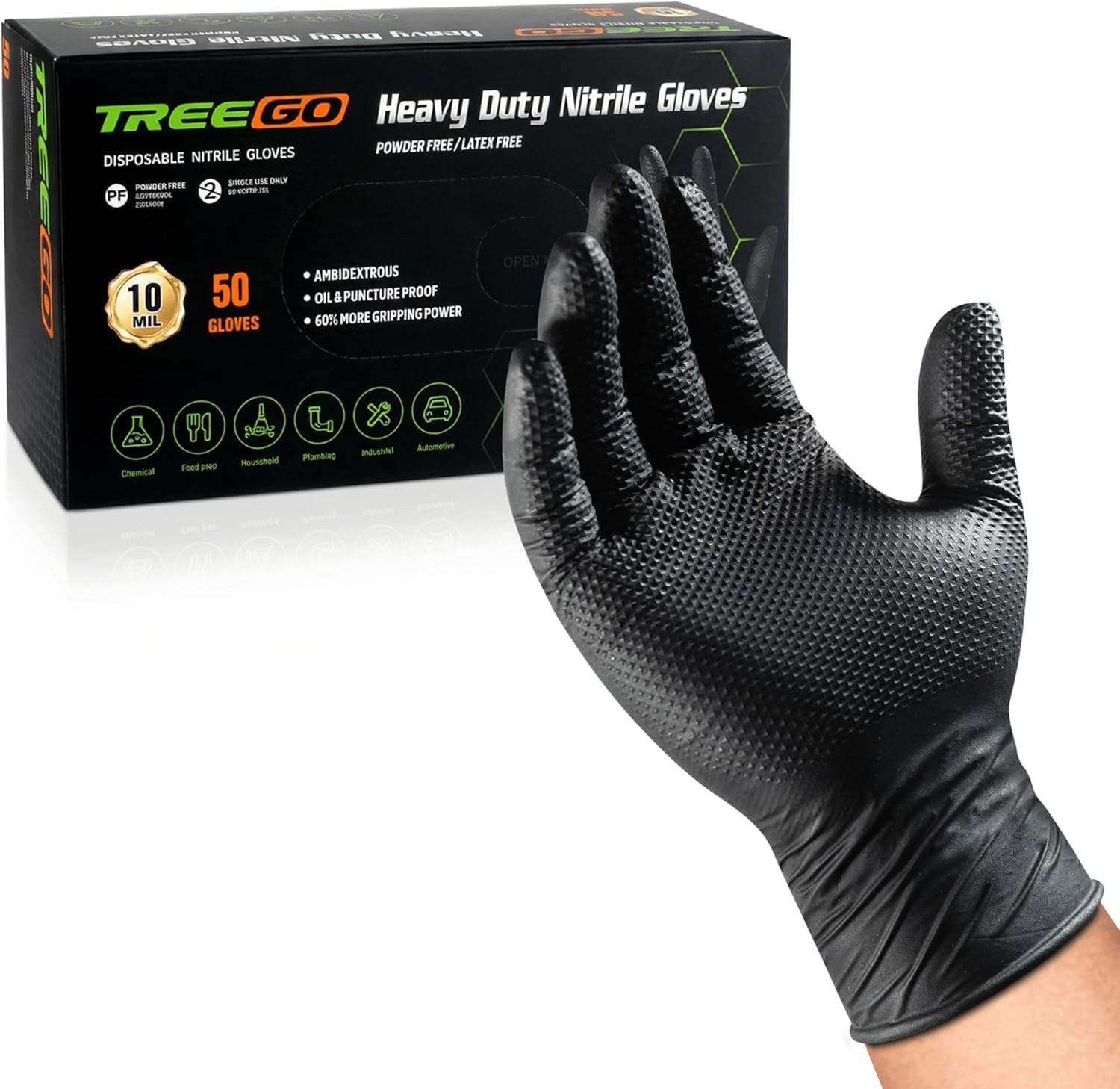 10 Mil Nitrile Gloves Large -  – обзор и цена Latex Disposable Glove