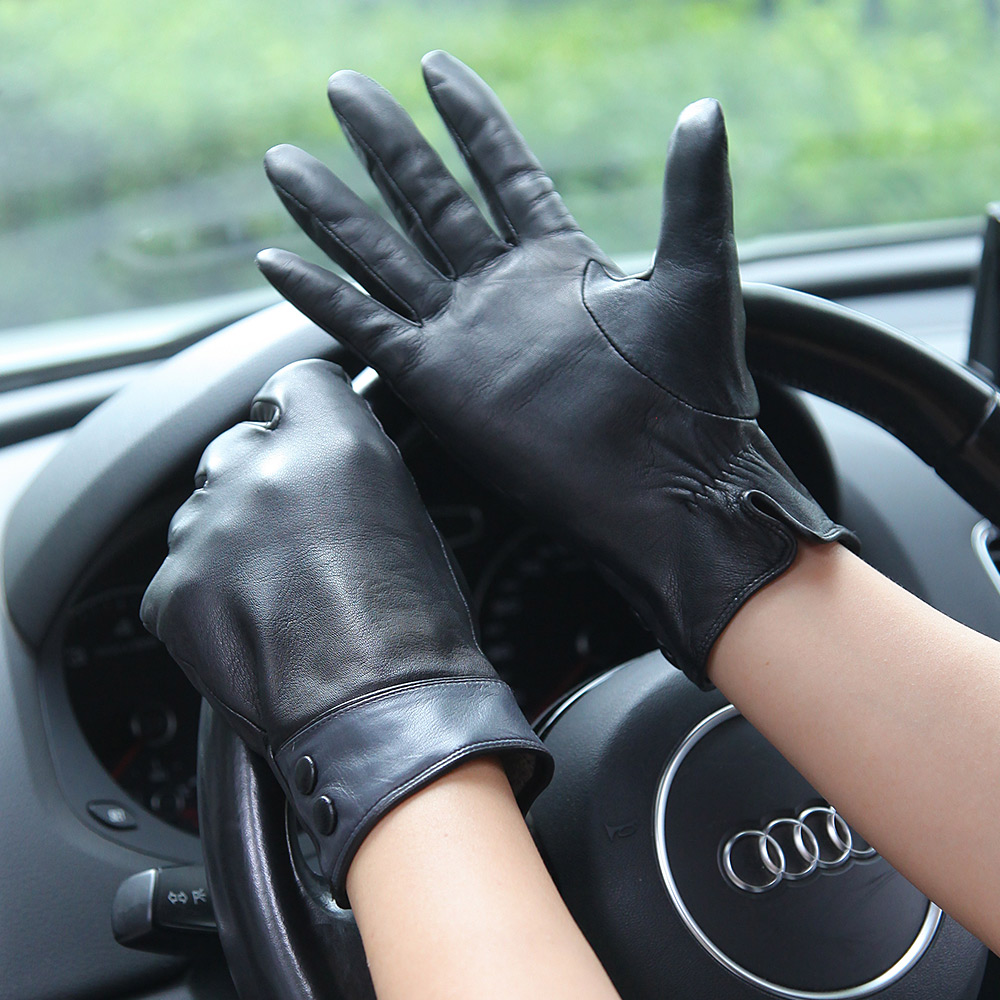 Fashion Black Real Leather Glo – обзор и цена Wool Glove Lined