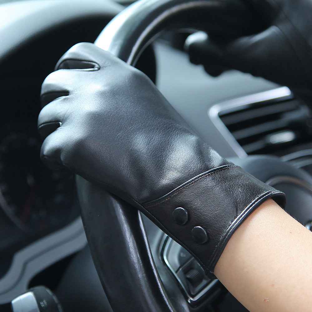 Fashion Black Real Leather Glo – обзор и цена Wool Glove Lined