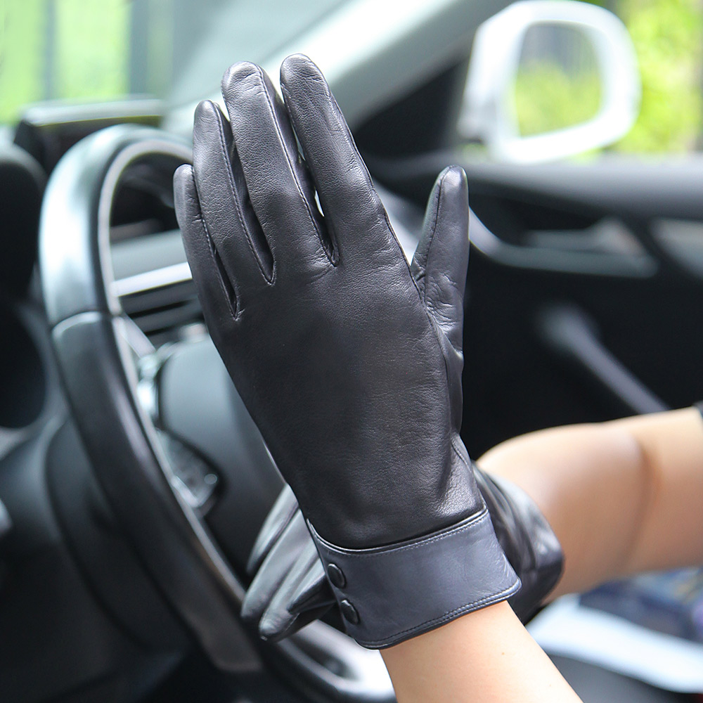 Fashion Black Real Leather Glo – обзор и цена Wool Glove Lined