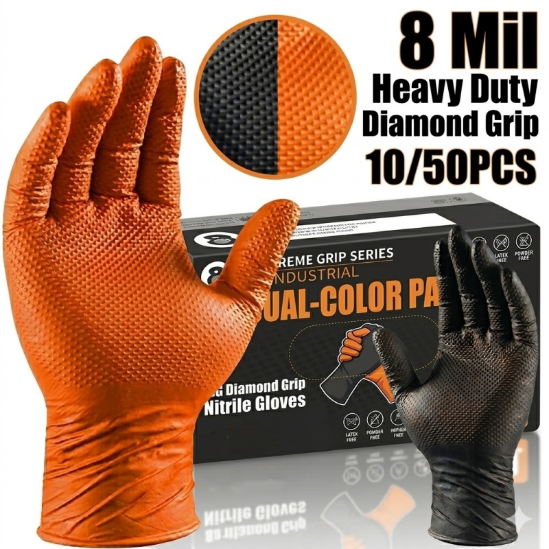 Heavy Duty Orange Nitrile Glov – обзор и цена Nitrile Mechanic Glove