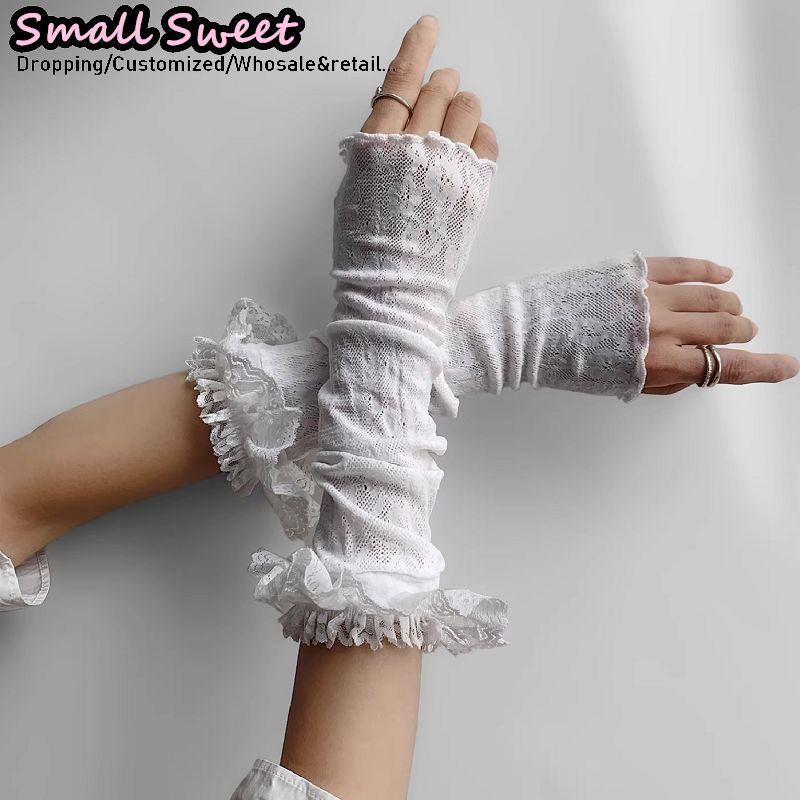 Women's Harajuku White Arm Sle – обзор и цена Fingerless Glove Knit