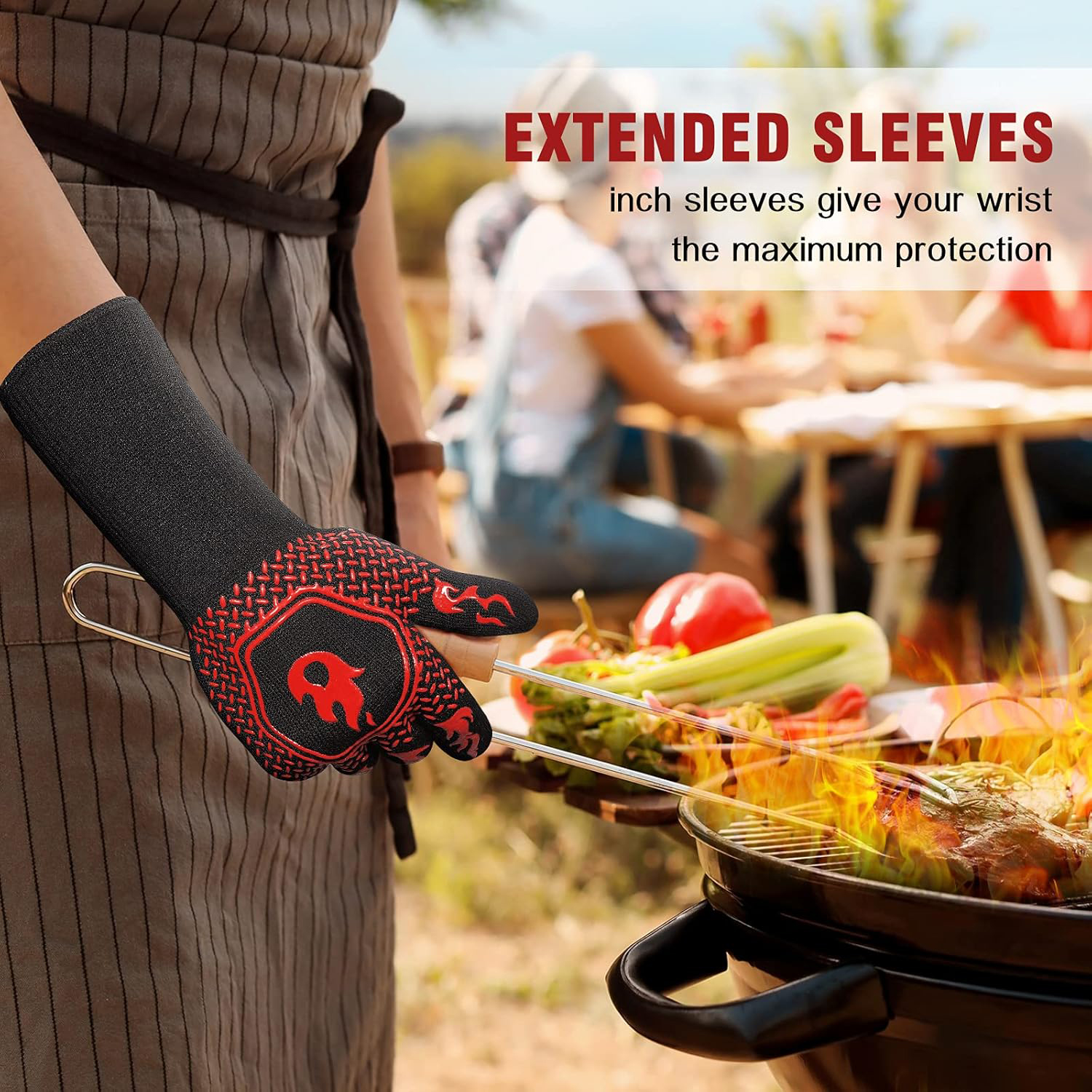 BBQ Grill Gloves High Temp Res – обзор и цена Oven Mitt Silicone