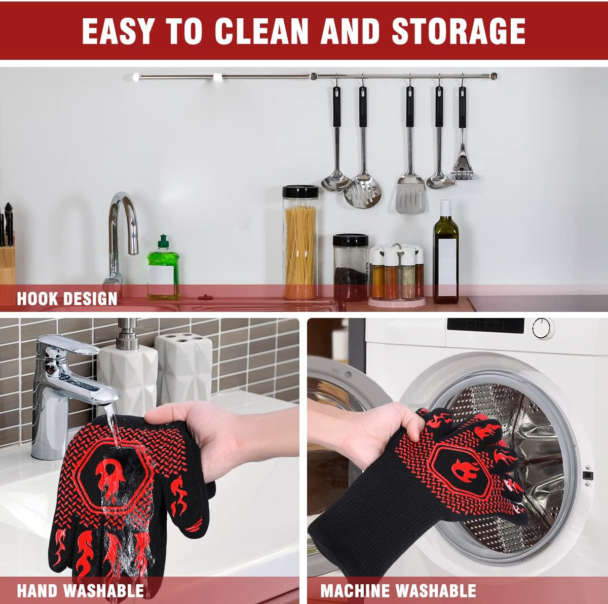 BBQ Grill Gloves High Temp Res – обзор и цена Oven Mitt Silicone