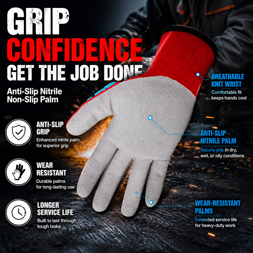 Anti-Impact Anti-Slip Nitrile  – обзор и цена Work Glove Impact