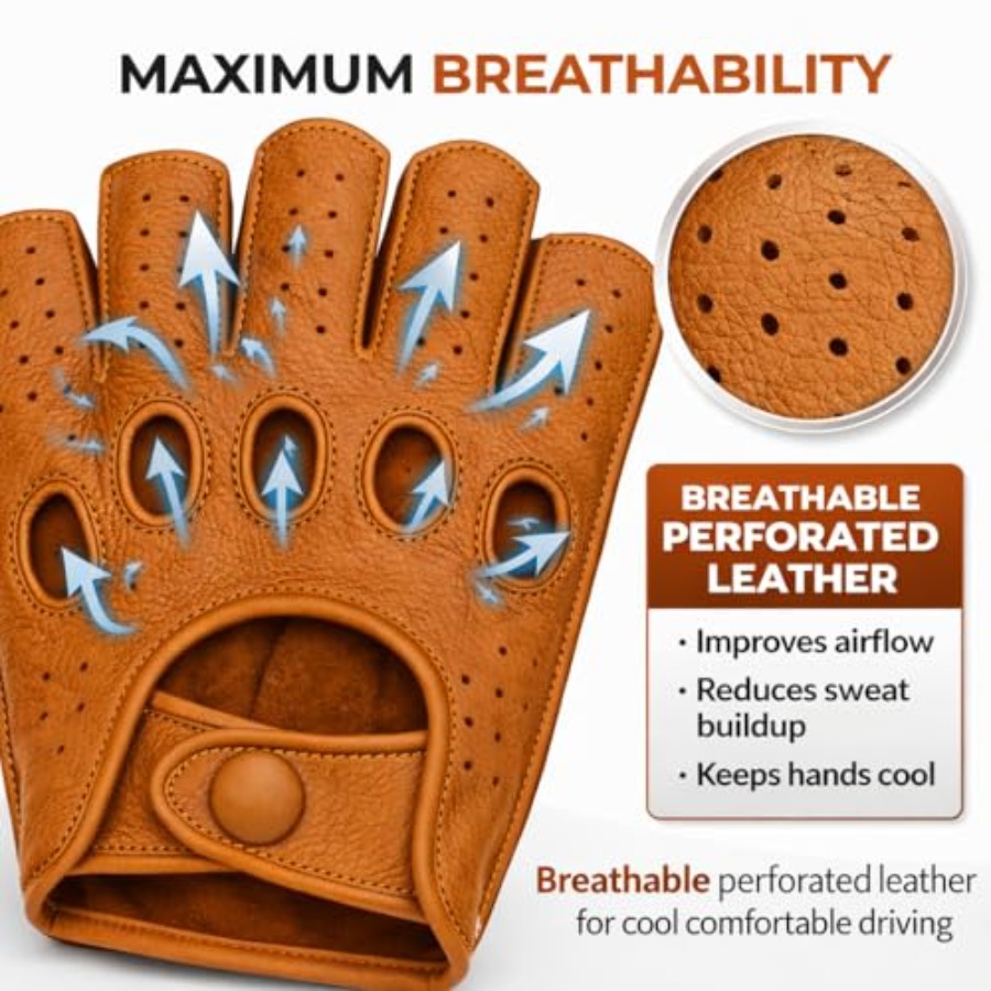 Mens fingerless leather drivin – обзор и цена Leather Driving Glove