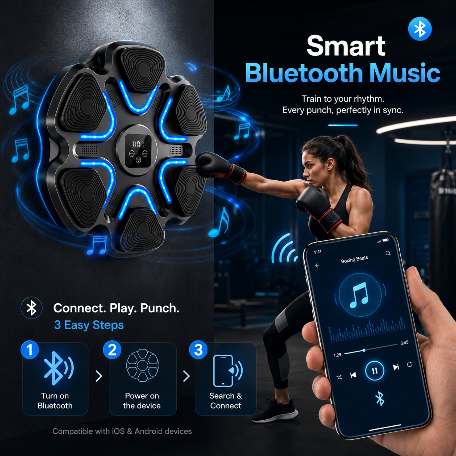 Music Boxing Machine Kids Adul – обзор и цена Workout Glove Gym