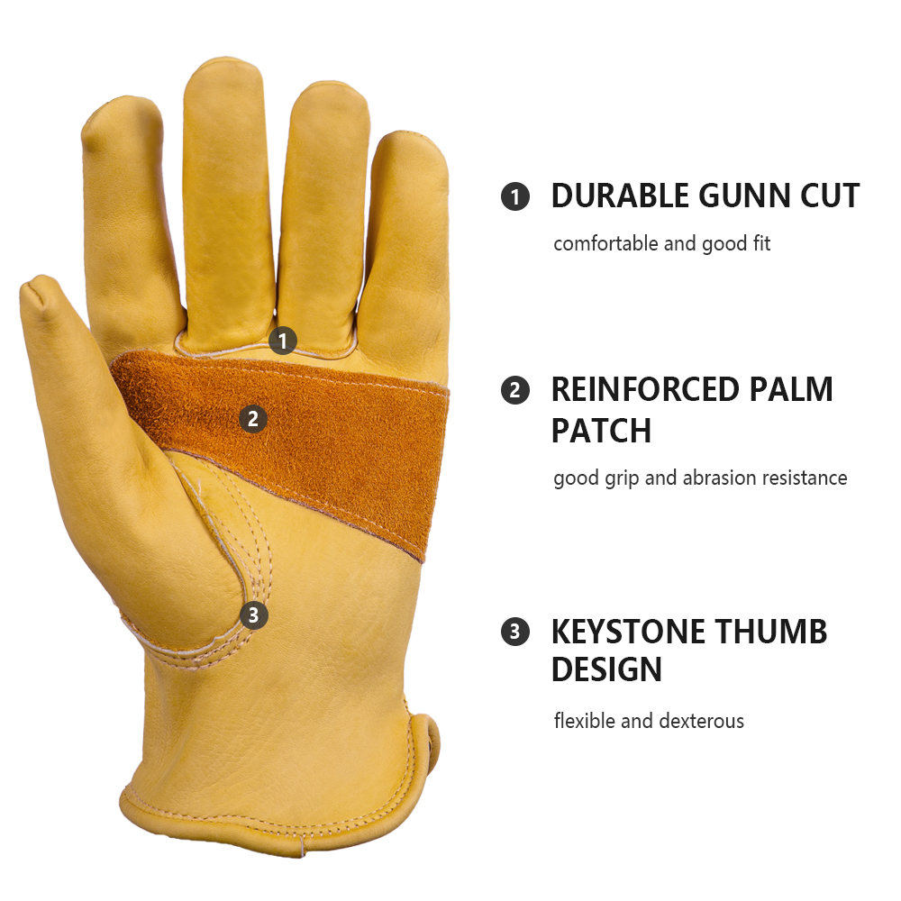 1 Pair Cowhide Heavy Duty Secu – обзор и цена Leather Driving Glove