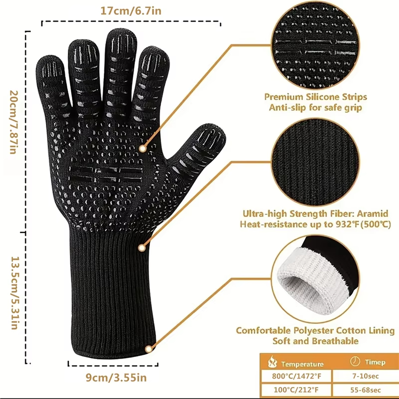 1PCS Piece BBQ Gloves High Tem – обзор и цена Oven Mitt Silicone