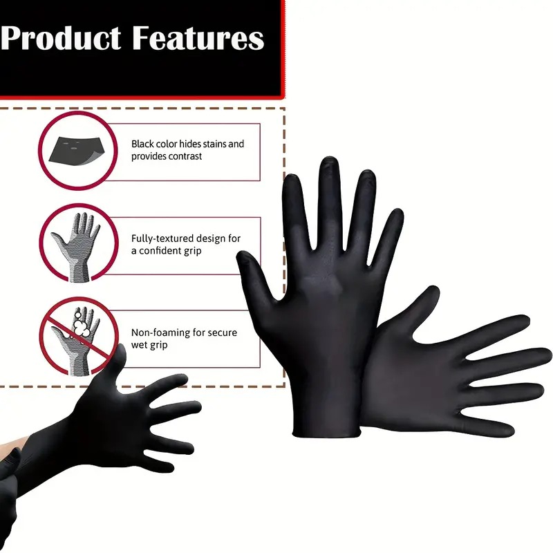 Black Nitrile Disposable Glove – обзор и цена Nitrile Mechanic Glove