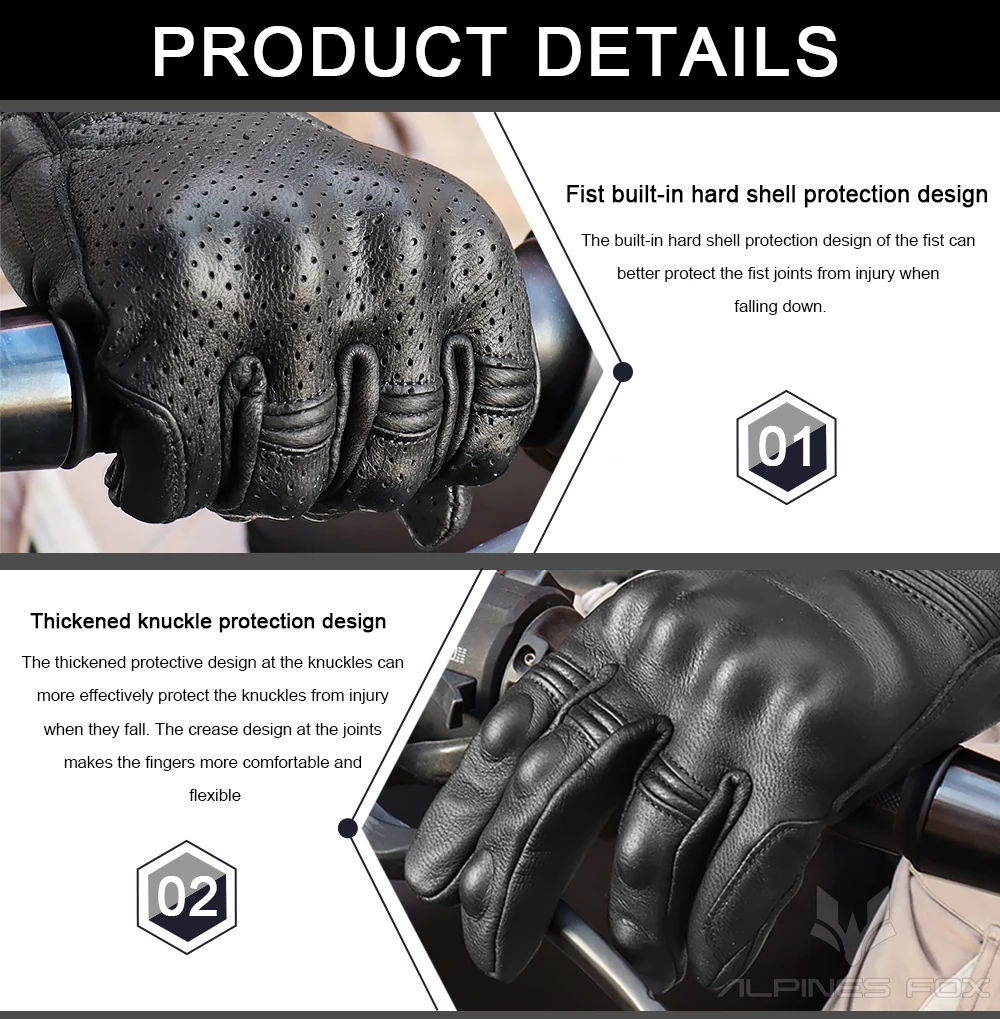 Unisex Vintage Leather Motorcy – обзор и цена Motorcycle Glove Knuckle