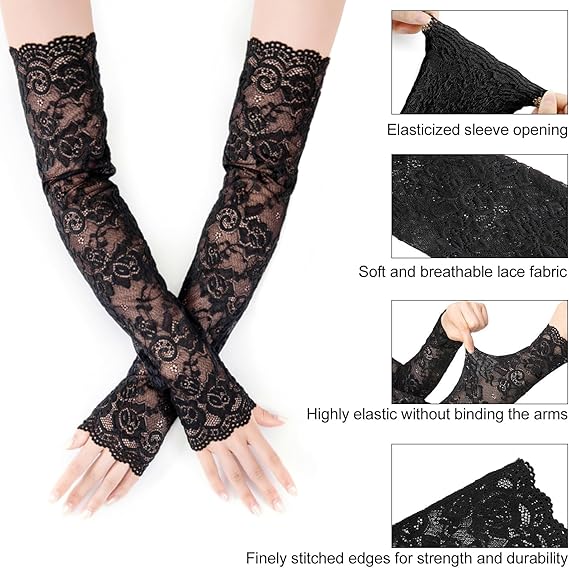 New 1Pair Sexy Lace Hollow-Out – обзор и цена Fingerless Glove Knit