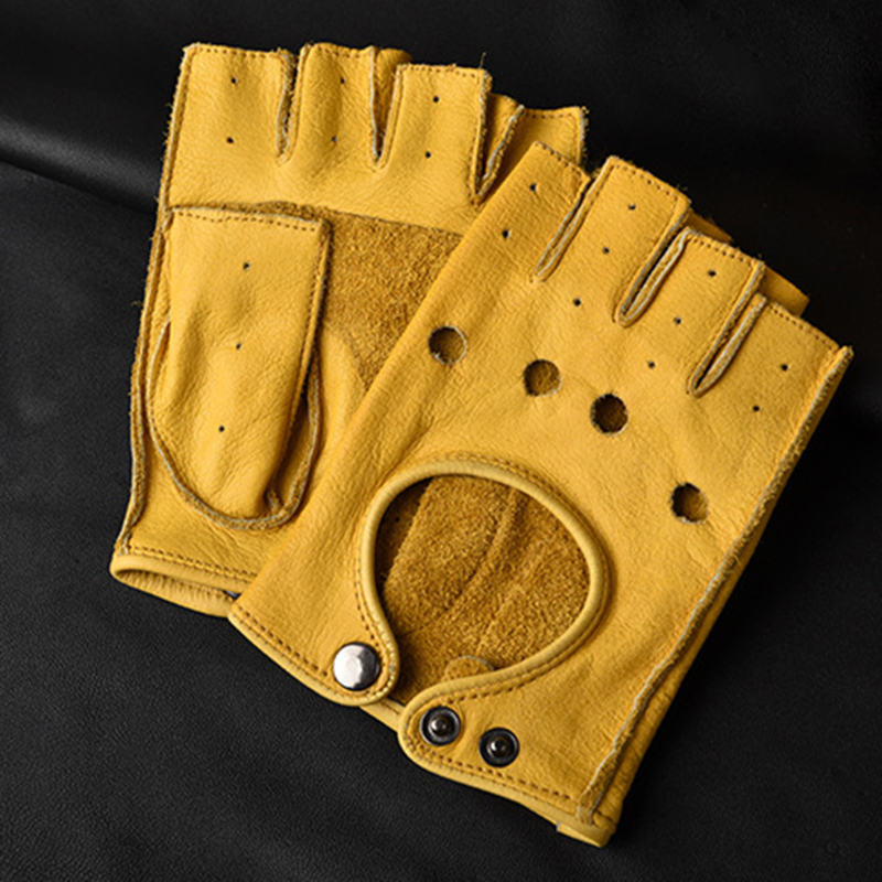 Leather Gloves Men's Half Fing – обзор и цена Leather Driving Glove