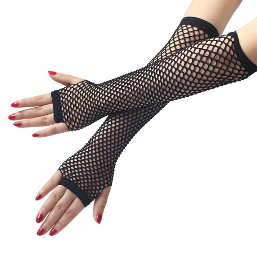Women Neon Fishnet Long Finger – обзор и цена Fingerless Glove Knit