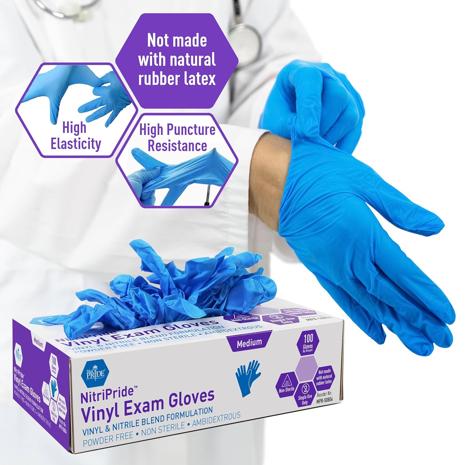 Powder-Free Nitrile/Vinyl Blen – обзор и цена Latex Disposable Glove