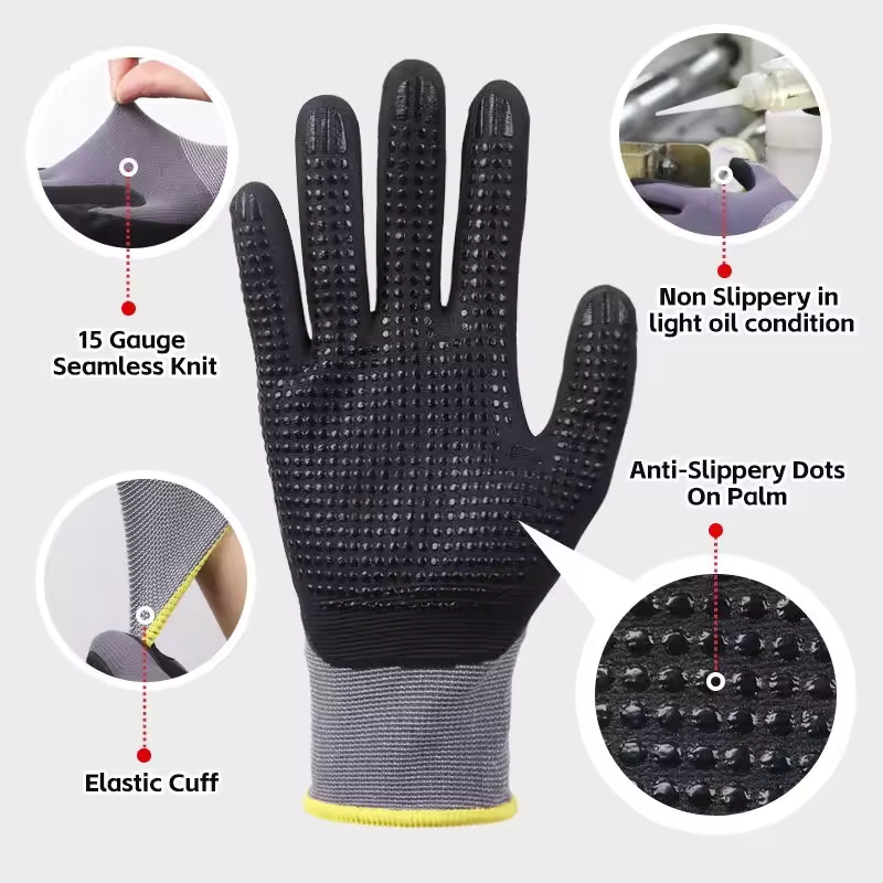 Micro-Foam Safety Work Gloves  – обзор и цена Nitrile Mechanic Glove