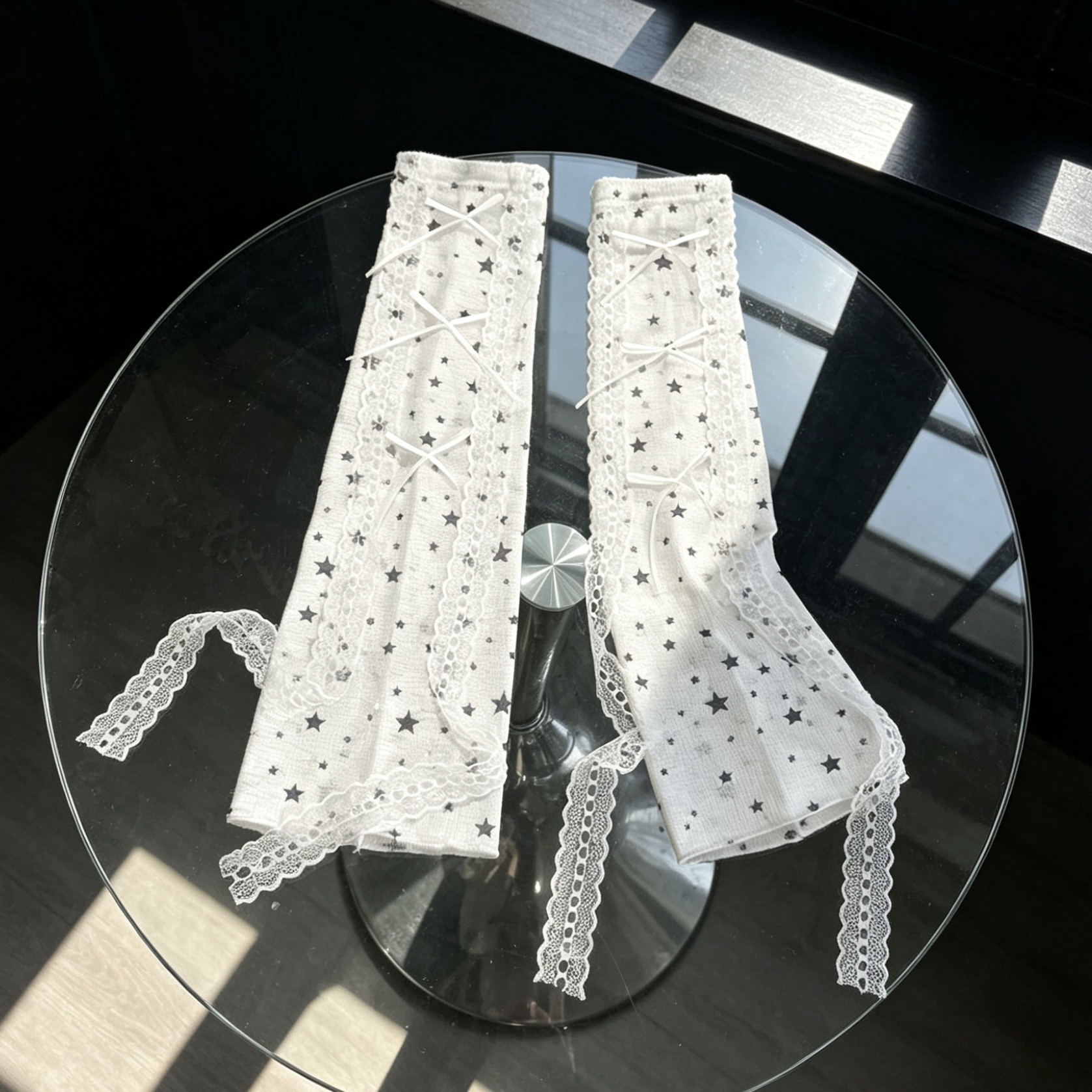 Kawaii Star Print Lace Arm Sle – обзор и цена Fingerless Glove Knit