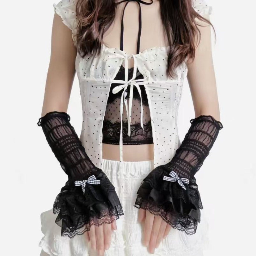 1 Pair Thin Lace Lace Arm Slee – обзор и цена Fingerless Glove Knit