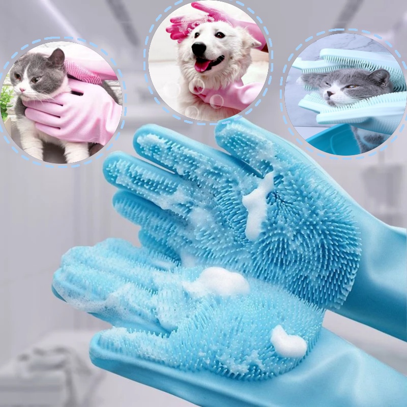 Pet Grooming Gloves for Dogs A – обзор и цена Rubber Glove Cleaning