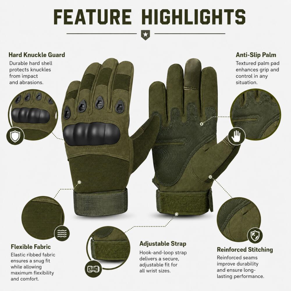 Full Finger Tactical Gloves wi – обзор и цена Motorcycle Glove Knuckle
