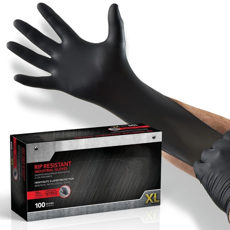 100PCS Black Nitrile Gloves Di – обзор и цена Nitrile Mechanic Glove