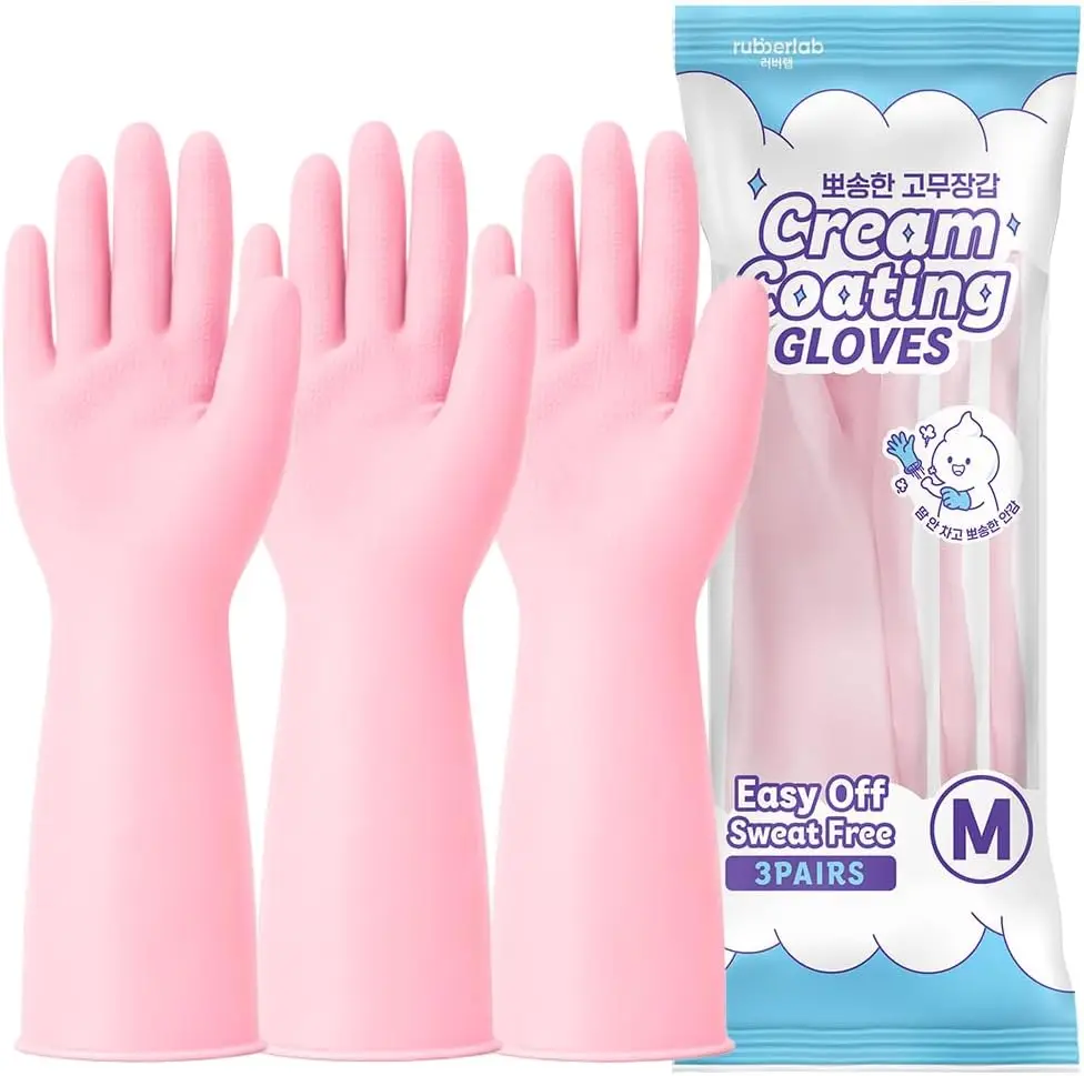 3 Pairs Cream-Coating Rubber G – обзор и цена Rubber Glove Cleaning