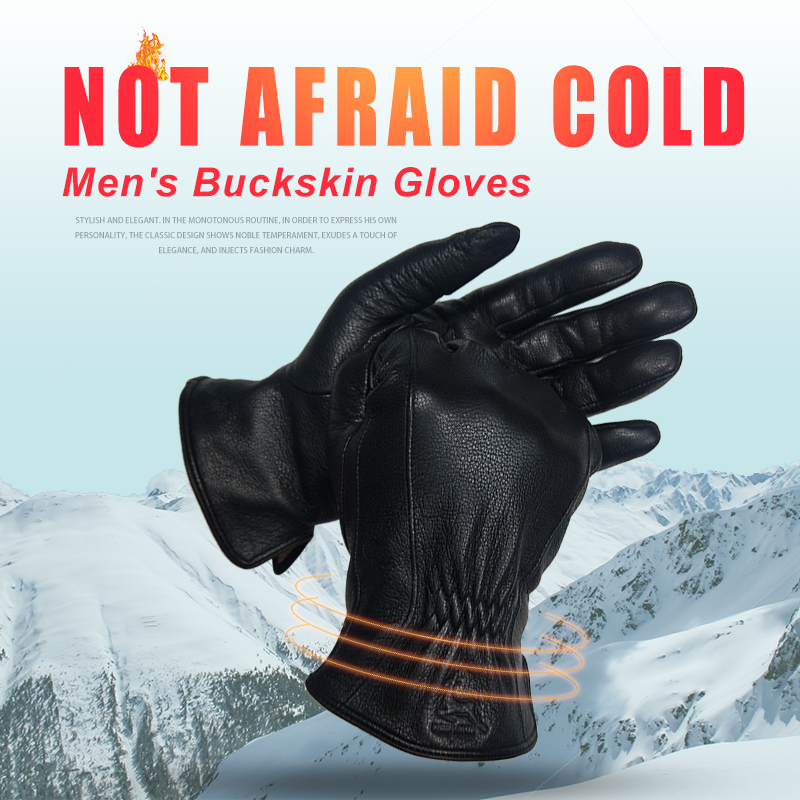  Winter Men's Black Buckskin  – обзор и цена Wool Glove Lined