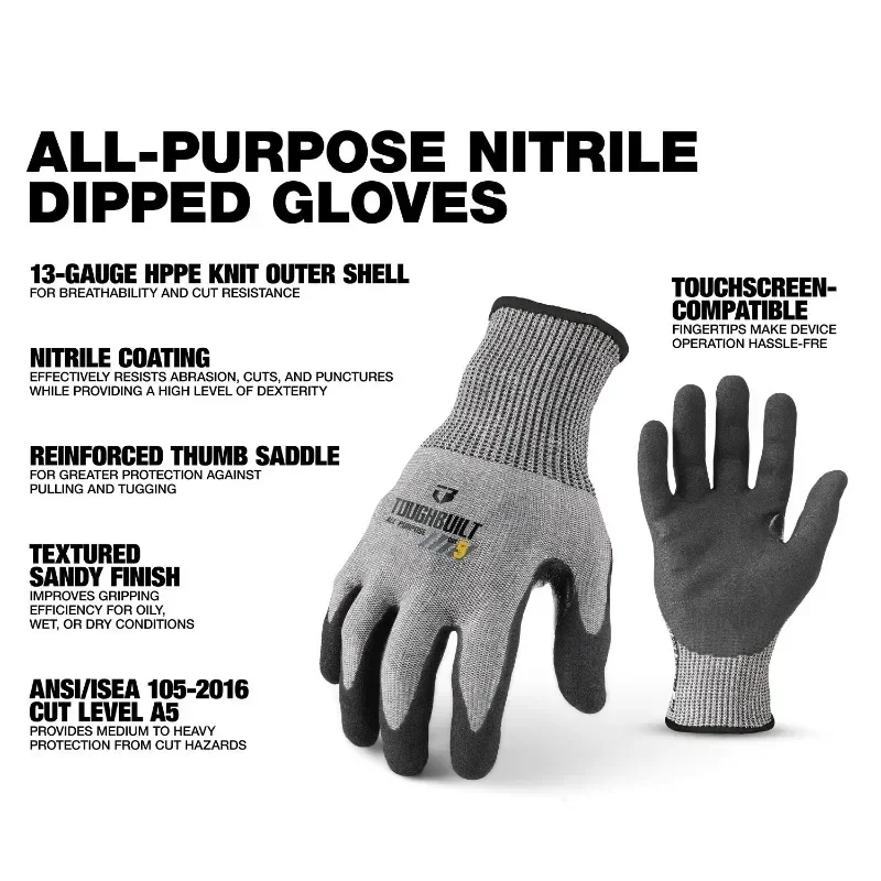 ToughBuilt TB-P2-112-5-L Nitri – обзор и цена Nitrile Mechanic Glove