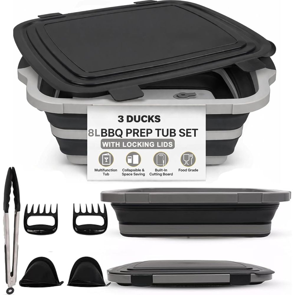 Portable 8L BBQ Prep Tub with  – обзор и цена Heat Resistant Glove