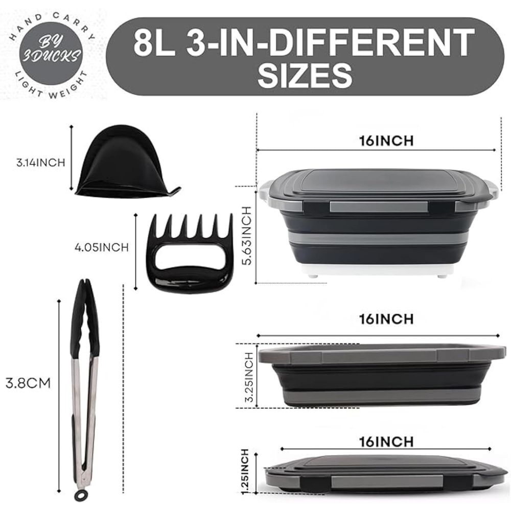 Portable 8L BBQ Prep Tub with  – обзор и цена Heat Resistant Glove