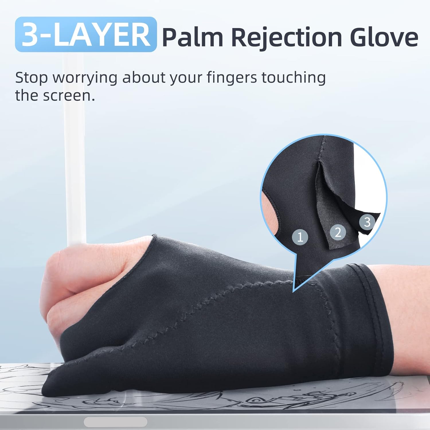 2-Pack Drawing Glove with Palm – обзор и цена Touchscreen Glove Capacitive